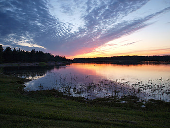 Nature, Sky, Clouds, Lake, Reflection, Evening HD wallpaper