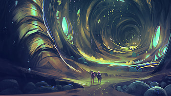Glow Tube Cave , artist, artwork, digital-art, artstation HD wallpaper