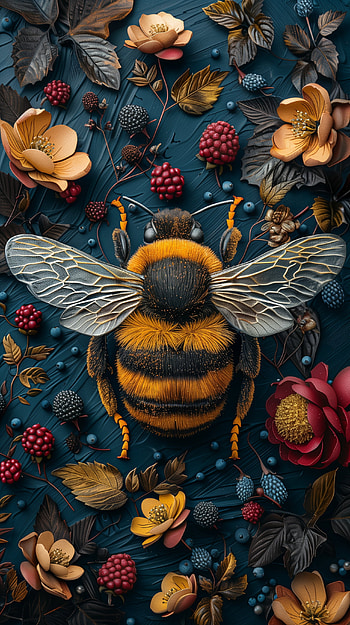 Bumblebee Delight - Floral HD phone wallpaper