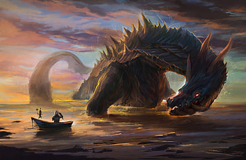 Lagiacrus Monster Hunter , dragon, artist, artwork, digital-art, deviantart HD wallpaper