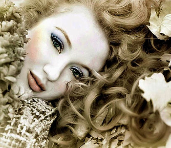 LOVELY BLOND BEAUTY, model, blond, face, beautiful, green eyes, woman HD wallpaper