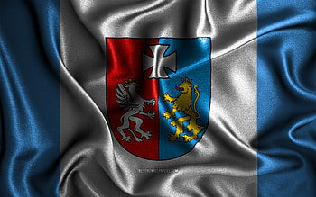 Podkarpackie flag, , silk wavy flags, polish voivodeships, Day of Podkarpackie, fabric flags, Flag of Podkarpackie, 3D art, Podkarpackie, Europe, Voivodeships of Poland, Podkarpackie 3D flag, Austria HD wallpaper