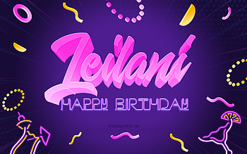 Happy Birtay Leilani, , Purple Party Background, Leilani, creative art, Happy Leilani birtay, Leilani name, Leilani Birtay, Birtay Party Background HD wallpaper