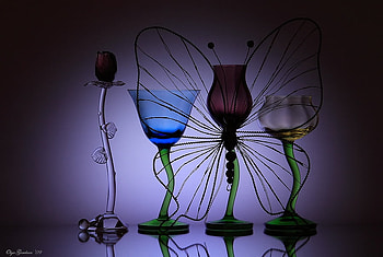 still life 1, art , still life, blue glasses, abstract HD wallpaper