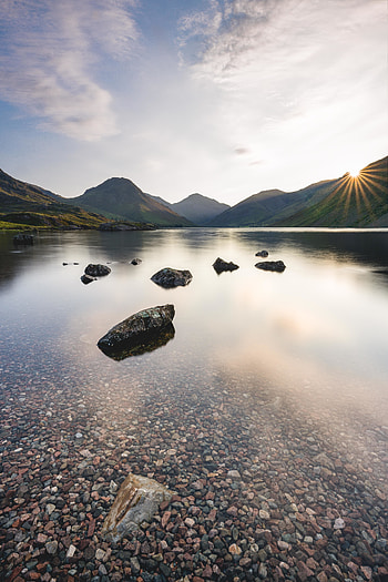 Landscape, Nature, Water, Stones, Mountains, Lake HD phone wallpaper