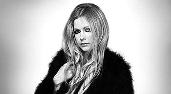 Avril Lavinge, famous singer, monochrome HD wallpaper