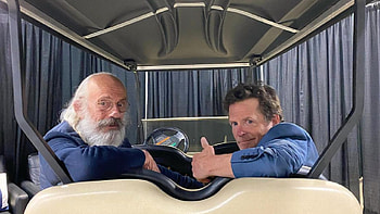 Christopher Lloyd, Michael J. Fox, Back to the Future reunion HD wallpaper