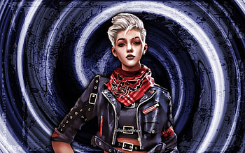 Notora, GFF, blue grunge background, Garena Fire, vortex, Garena Fire characters, Notora Skin, Fire Battlegrounds, Notora Fire HD wallpaper
