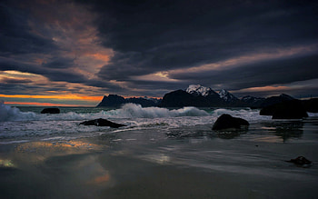 Nature, Water, Stones, Sea, Spray, Evening, Surf HD wallpaper