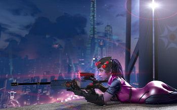 Widowmaker Overwatch Cosplay, widowmaker, overwatch, games, cosplay, girls HD wallpaper