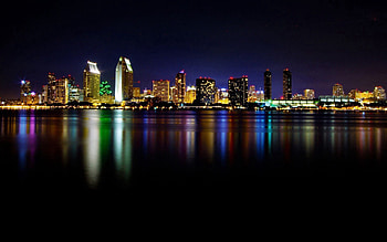 Cities, Usa, United States, California, San Diego, Night Shooting HD wallpaper