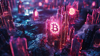 Vibrant Bitcoin Peaks: An Cryptocurrency Mining, cryptocurrency, bitcoin HD wallpaper
