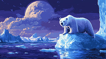Artic Bear - Pixel Art, pixel art, AI Art HD wallpaper