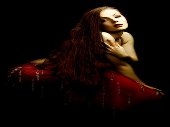 SHE.., red, pretty face, hair, long, female HD wallpaper