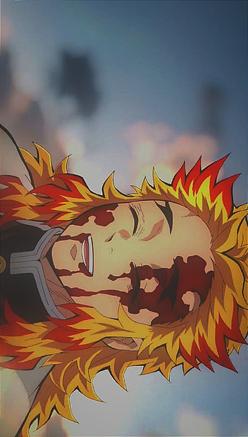 Flame hashira, cloud, orange HD phone wallpaper