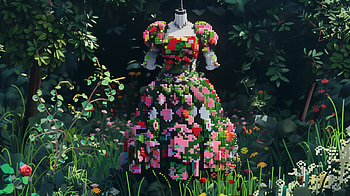 Enchanting Floral Dress, dress, floral dress, flower, lego, fashion HD wallpaper