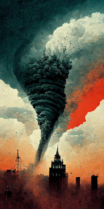 Tornado, sky, stylized HD phone wallpaper