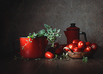 Still life, Mug, Kettle, Tablet, Mint HD wallpaper