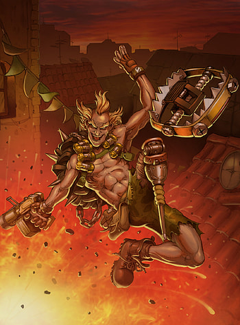 Jose Artundo's masterpiece, Junkrat's expression, Artistic brilliance, Gaming inspiration HD phone wallpaper
