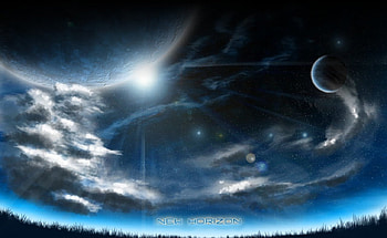 New Horizon, horizon, abstract, moon, sky, new HD wallpaper