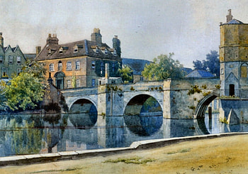 The Bridge at St. Ives, art, St Ives, William F Garden, beautiful, illustration, Garden, England, artwork, oldmaster, wide screen, painting, bridge, Cambridgeshire HD wallpaper