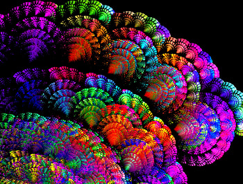 fractal art design 3d, digital, amoled, modern, neon, cool, layers, pattern, abstract, , colorful HD wallpaper