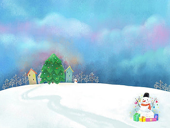 Holiday sky, snowman, decoration, holiday, path, snow, christmas, sky HD wallpaper