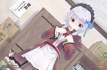 Original, headband, white hair, uniform, short hair, dress, purple eyes HD wallpaper