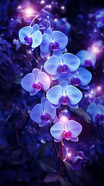 Enchanting Blue Orchid Mobile, nature, orchid, flower, blue, magical HD phone wallpaper