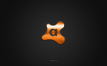 Avast logo, orange shiny logo, Avast metal emblem, gray carbon fiber texture, Avast, brands, creative art, Avast emblem HD wallpaper