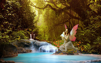 fairy, fun, light, bright, paradise, fairy lake sun HD wallpaper