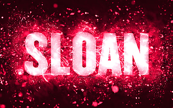 Happy Birtay Sloan, , pink neon lights, Sloan name, creative, Sloan Happy Birtay, Sloan Birtay, popular american female names, with Sloan name, Sloan HD wallpaper