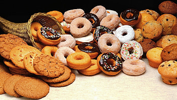 Cookies and muffins, Donuts HD wallpaper