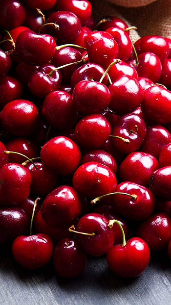 Shining red cherry fruit, Vibrant cherry , Radiant cherry delight, fruit spectacle HD phone wallpaper
