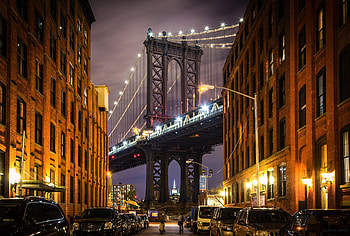 Manhattan Bridge, New York Streets HD wallpaper