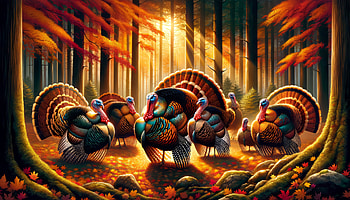 Majestic Turkeys Autumn Forest, turkey (bird), Autumn, forest, Wildlife HD wallpaper