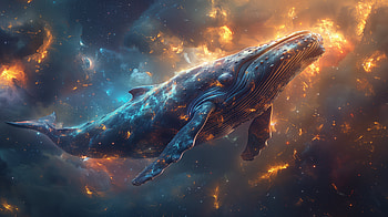 whale, space, fantasy, space fantasy HD wallpaper