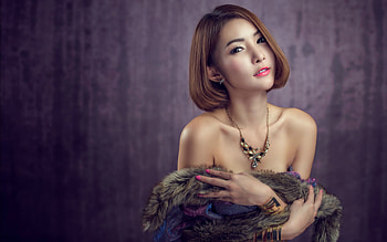 Beauty, jewel, purple, model, asian, girl, chakrit chanpen, woman HD wallpaper