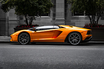 Orange Lambo Aventador , lamborghini-aventador, lamborghini, cars HD wallpaper