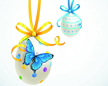 Easter eggs, easter, butterfly, art, eggs HD wallpaper