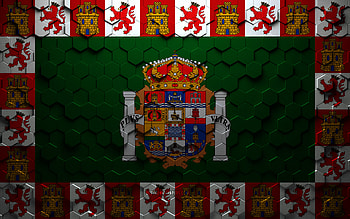 Flag of Cadiz, honeycomb art, Cadiz hexagons flag, Cadiz, 3d hexagons art, Cadiz flag HD wallpaper