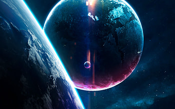 70s Disco Planets, planets, digital-universe, artist, artwork, digital-art, artstation HD wallpaper
