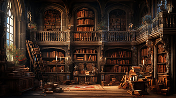 Enchanting Library - Book Lover's Dream Background, man made, library HD wallpaper