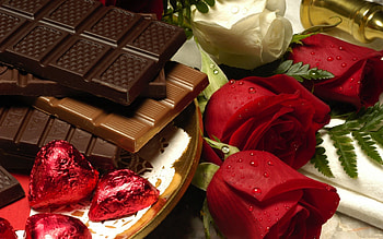 Flowers, Food, Chocolate, Rose Flower, Rose HD wallpaper