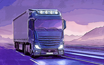 Mercedes-Benz Actros, , vector art, Mercedes-Benz Actros drawing, creative art, Mercedes-Benz Actros art, vector drawing, abstract trucks, car drawings, delivery concepts HD wallpaper