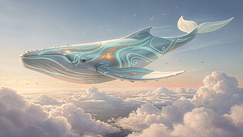Celestial Leviathan — Sky Whale HD wallpaper