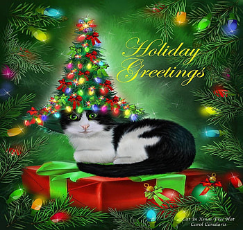 Christmas hat, Green, Cats, christmas, Other HD wallpaper