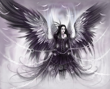 Hope s End, gothic, wings, white, black, goth, angel, girl, woman HD wallpaper