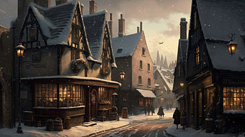 Concept Art: The bustling streets of Hogsmeade, Hogwarts Legacy, fantasy, Harry Potter HD wallpaper