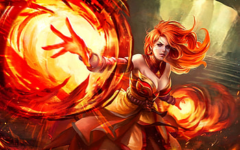 Matron of Fire, women, magic, fantasy, fire HD wallpaper
